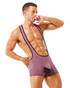 Spicy & Shiny Body Singlet Dusty Purple SL12 | Side View | Mens Wrestling Singlets | Topdrawers Underwear for Men