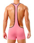Spicy & Shiny Body Singlet Pink SL12 | Rear View | Mens Wrestling Singlets | Topdrawers Underwear for Men