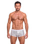 Spicy & Shiny Sequin Sparkly Short Shorts White ZS36 | Front View | Mens Athletic Shorts | Topdrawers Clothing for Men