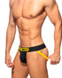 Addicted Cotton Fetish Jockstrap Yellow AD2329 | Side View | Mens Jockstraps | Topdrawers Underwear for Men