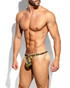 ES Collection Abstract Mini Thong Mustard UN691 | Side View | Mens Thongs | Topdrawers Underwear for Men