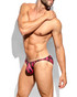 ES Collection Abstract Bikini Brief Garnet UN690 | Side View | Mens Briefs | Topdrawers Underwear for Men