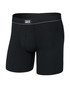 Saxx Essential Cotton Boxer Brief  Fly Black SXBB26F-BLK | Front View | Mens Boxer Briefs | Topdrawers Underwear for Men