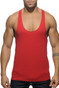 06 Red - Addicted Back Logo Tank Top AD340 - Front View - Topdrawers Menswear