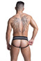 GYM Old School Jockstrap w/ 3" Waistband GYM004 - Black - Mens Jockstraps - Rear View - Topdrawers Underwear for Men
