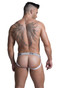GYM Swim/Run Jockstrap w/ 1" Waistband GYM001- White - Mens Jockstraps - Rear View - Topdrawers Underwear for Men