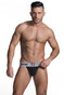 GYM Workout Jockstrap w/ 2" Waistband GYM002 - Black - Mens Jockstraps - Front View - Topdrawers Underwear for Men