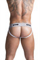 GYM Workout Jockstrap w/ 2" Waistband GYM002 - White - Mens Jockstraps - Rear View - Topdrawers Underwear for Men