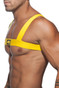 03 Yellow - Addicted Basic Elastic Harness ADF104 - Front View - Topdrawers Underwear for Men
