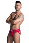 GYM Jockstrap Old School Jockstrap w/ 3" Waistband GYM004-RD - Red - Mens Athletic Supporters - Side View - Topdrawers Underwear for Men