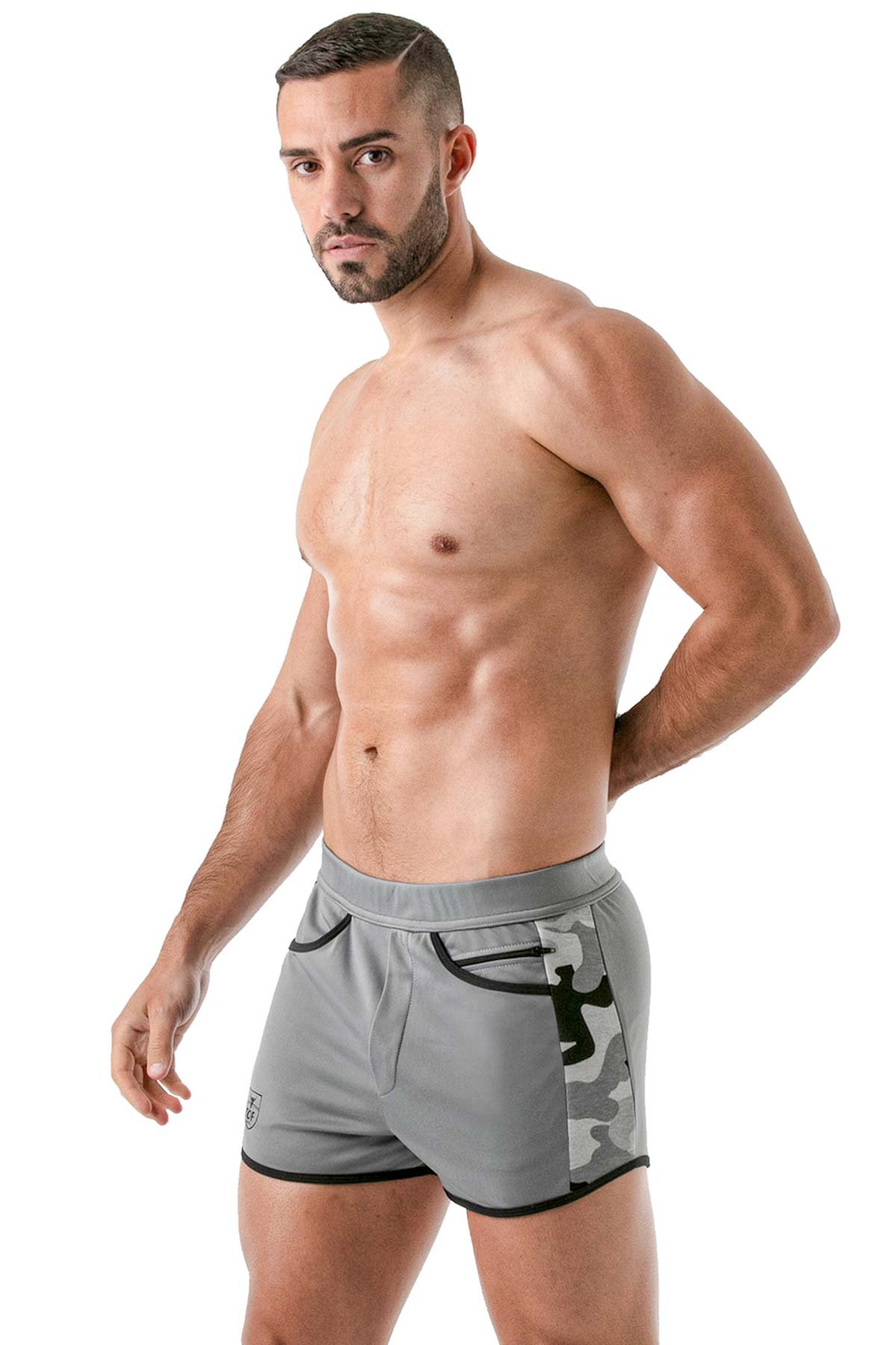 TOF Paris Camo Gym Shorts | Grey TOF144 