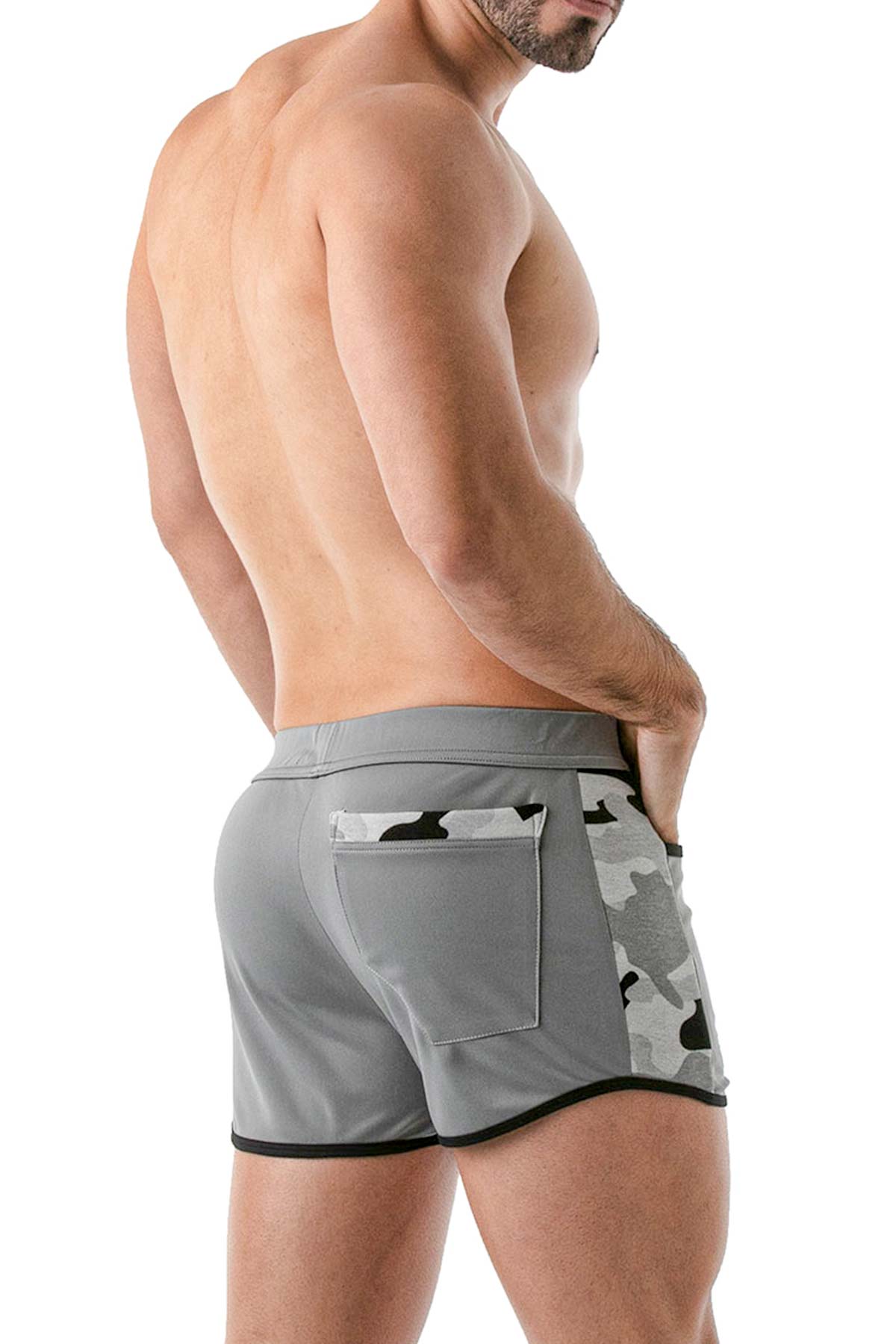 TOF Paris Camo Gym Shorts | Grey TOF144 