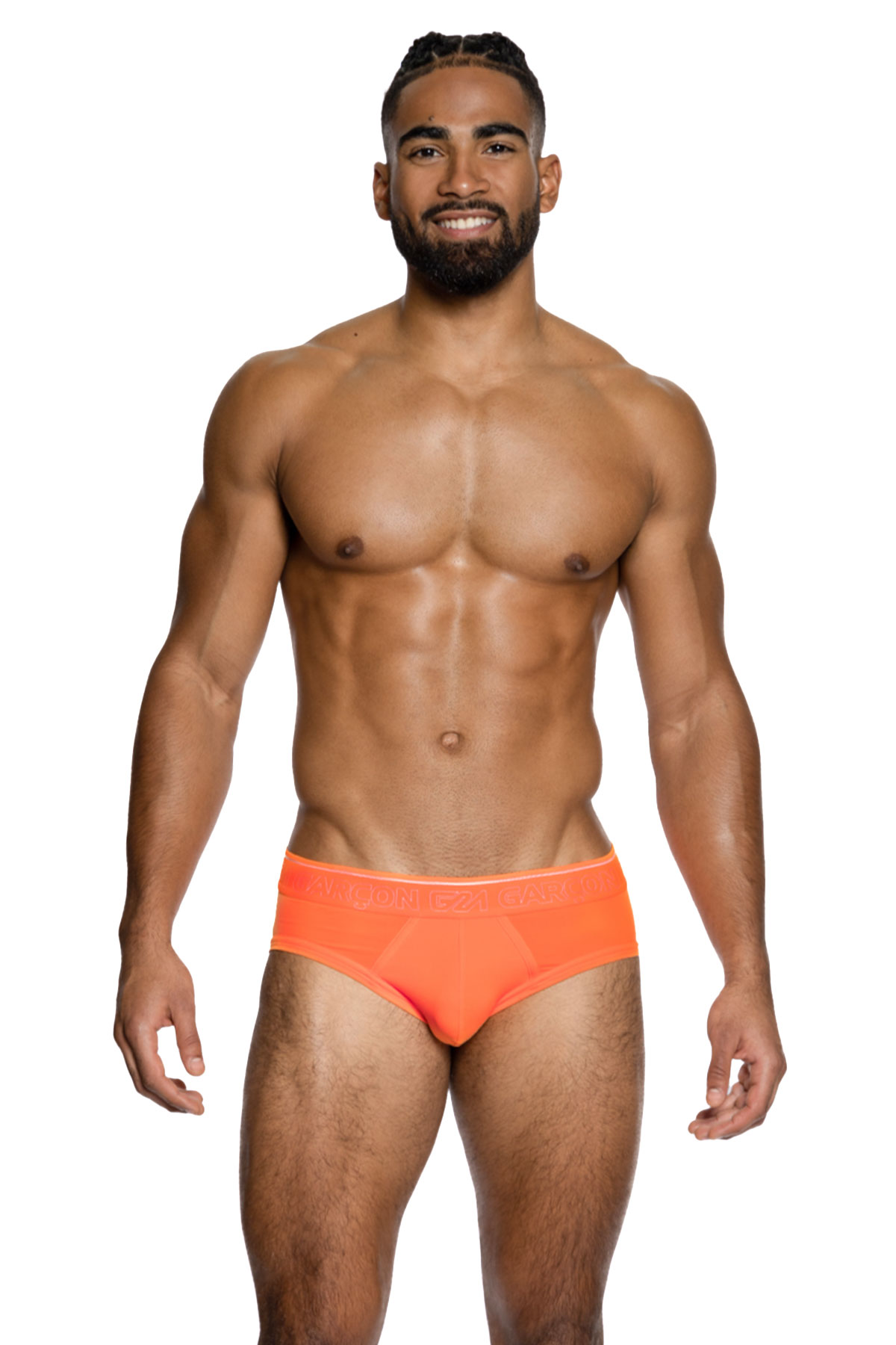 Garçon Neon Orange Briefs GM22-ORANGE-BRIEF, Mens Briefs