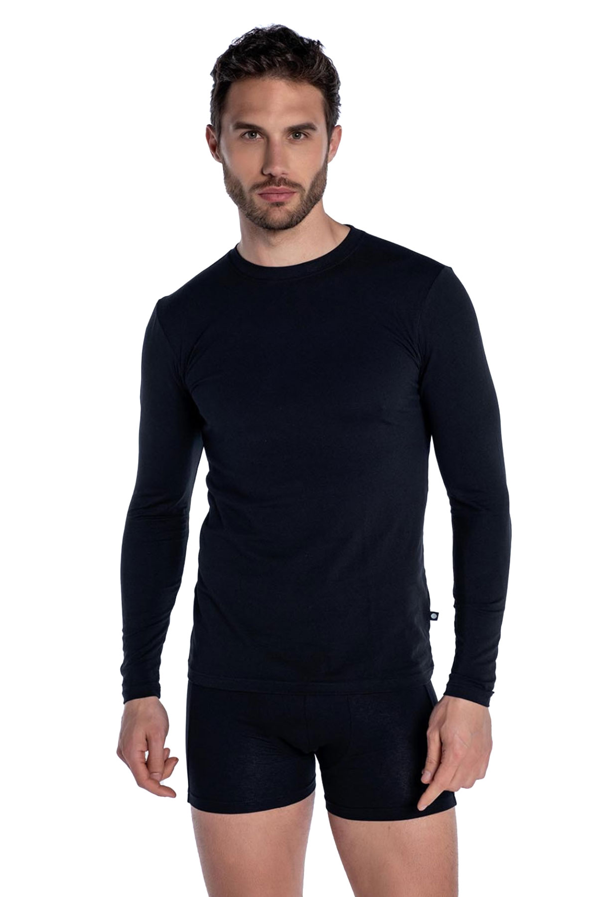 Punto Blanco Basix Long-Sleeve T-Shirt, Black, 5338520-090, Mens  T-Shirts
