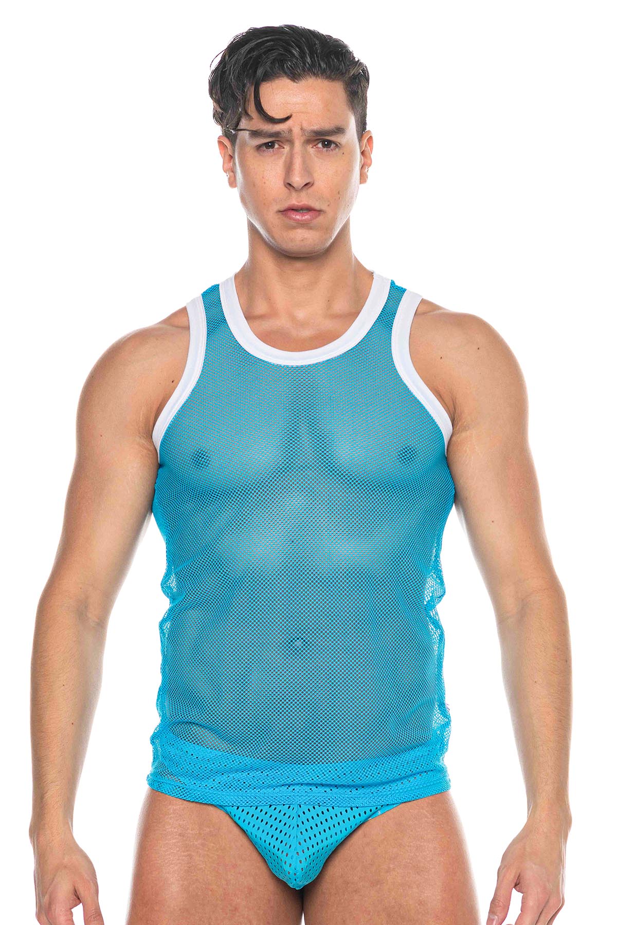 Go Softwear Hard Core Tryst Mesh Tank Top | Turquoise