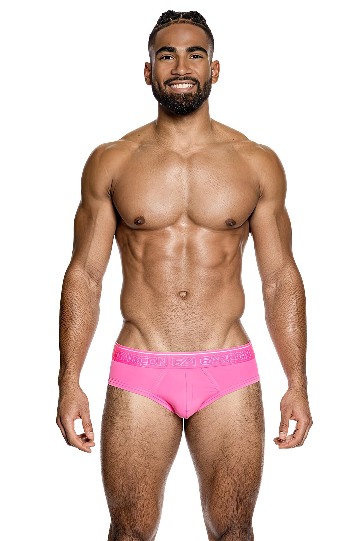 Addicted Neon Shiny Brief AD987 Neon Pink Mens Underwear