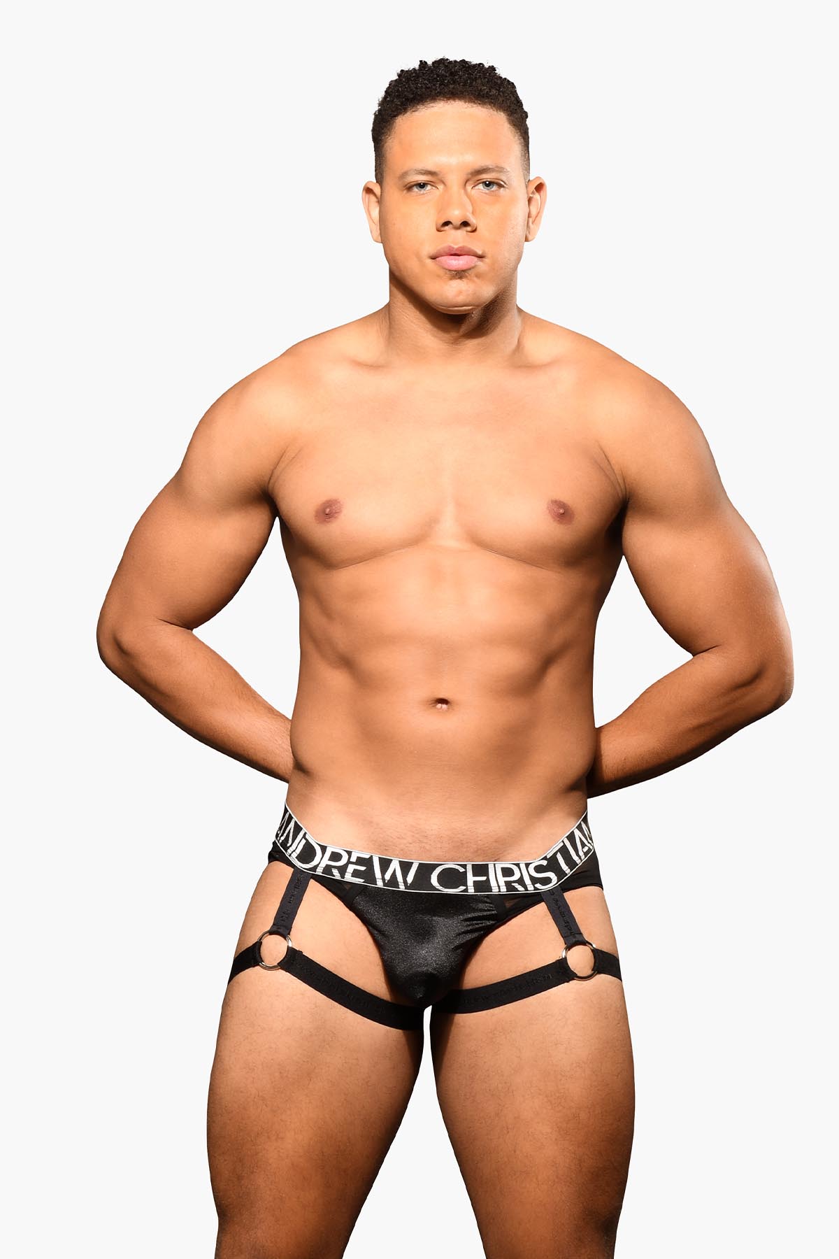 Andrew Christian Unleashed Garter Mesh Brief w/ Almost Naked