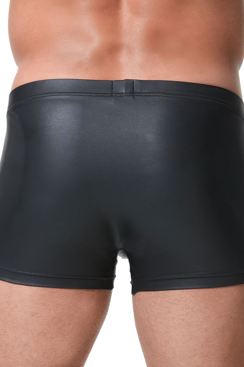 Men's Gregg Homme 152615 Crave Faux Leather Boxer with Detachable Pouch  (Black S) 