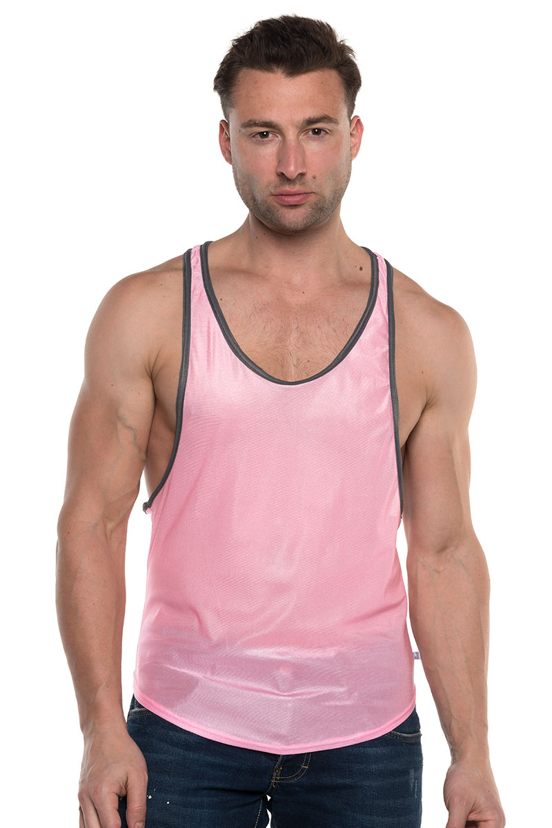 Pink tank top mens Outlet