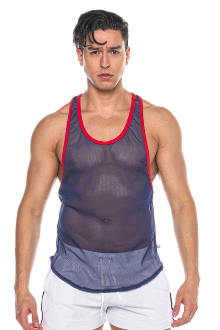 Go Softwear AJ Phys Ed Bodybuilder Tank Top, Navy, 8205-NV, Mens Tank Top  Singlets