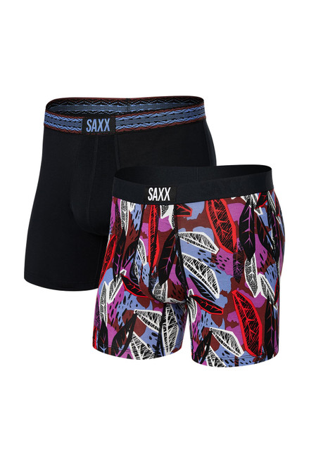 Saxx 2-Pack Vibe Boxer Brief  Tropic Jungle Asher Waistband