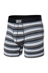 Saxx Vibe Boxer Brief | Grey Freehand Stripe | SXBM35-GFH  - Mens Trunk Boxer Briefs - Front View - Topdrawers Underwear for Men
