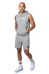 Bike Athletic French Terry Short | Grey | BAM210GRY  - Mens Athletic Shorts - Front View - Topdrawers Clothing for Men
