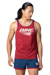 Bike Athletic Logo Ringer Tank Top | Winery | BAM109WIN  - Mens Tank Tops - Front View - Topdrawers Clothing for Men
