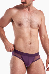 Teamm8 Score Sheer Jock | Plum Purple | TU-JKSCORS-PP  - Mens Jockstraps - Front View - Topdrawers Underwear for Men
