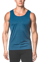 ST33LE Textured Mesh Performance Tank | Turquoise Angles | ST-274  - Mens Tank Tops - Front View - Topdrawers Clothing for Men
