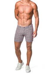 ST33LE Stretch Knit Jeans Shorts | Blush Tweed | ST-1932-LX  - Mens Shorts - Front View - Topdrawers Clothing for Men
