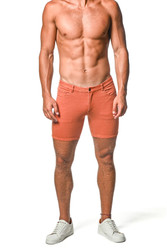 ST33LE Stretch Knit Jeans Shorts | Denim Sienna | ST-1932  - Mens Shorts - Front View - Topdrawers Clothing for Men
