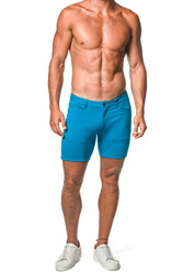 ST33LE Stretch Knit Jeans Shorts | Star Sapphire | ST-1932  - Mens Shorts - Front View - Topdrawers Clothing for Men
