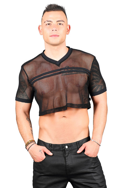mesh football jersey crop top
