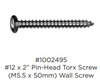 Bobrick B-1002495 - Torx Screw (#12 x 2") - 25-Pack