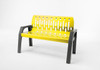 Frost 2040 - Stream 4' Steel Outdoor Bench - Yellow