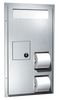 ASI 0481-HCR - Toilet Seat Cover & Toilet Tissue Dispenser with Disposal - Dual Access - Partition Mounted