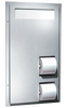 ASI 0484-HCR - Toilet Seat Cover & Toilet Tissue Dispenser - Dual Access - Partition Mounted