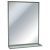 ASI 0605-1820 - Stainless Welded Frame Mirror with Shelf - 18"W X 20"H