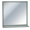 ASI 0605-3030 - Stainless Welded Frame Mirror with Shelf - 30"W X 30"H