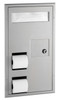 Bobrick B-3571 - ClassicSeries Partition-Mounted Seat-Cover Dispenser Sanitary Napkin Disposal and Toilet Tissue Dispenser