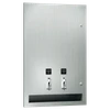 ASI 6468-25 - Recessed Sanitary Napkin and Tampon Dispenser - 25¢ Operation