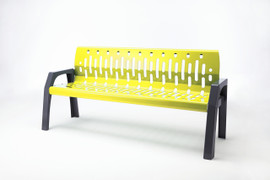 Frost 2060 - Stream 6' Steel Outdoor Bench - Yellow Frost 2060 - Stream 6' Steel Outdoor Bench - Yellow
