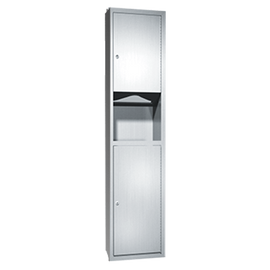 ASI 0467-2 - Semi-Recessed Paper Towel Dispenser & Waste Receptacle - 7 gal. ASI 0467-2 - Semi-Recessed Paper Towel Dispenser & Waste Receptacle - 7 gal.
