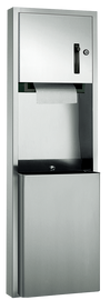 ASI 04692-6 - Semi-Recessed Paper Towel Dispenser & Waste Receptacle - 18 gal. ASI 04692-6 - Semi-Recessed Paper Towel Dispenser & Waste Receptacle - 18 gal.