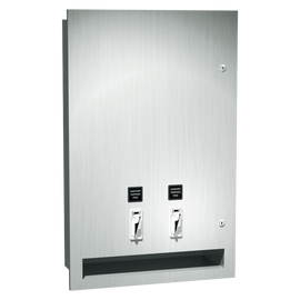 ASI 0468-F - Recessed Sanitary Napkin and Tampon Dispenser - Free Operation ASI 0468-F - Recessed Sanitary Napkin and Tampon Dispenser - Free Operation