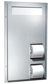 ASI 0484-HCR - Toilet Seat Cover & Toilet Tissue Dispenser - Dual Access - Partition Mounted