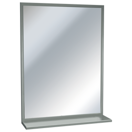 ASI 0605-1624 - Stainless Welded Frame Mirror with Shelf - 16"W X 24"H ASI 0605-1624 - Stainless Welded Frame Mirror with Shelf - 16"W X 24"H