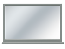 ASI 0605-3624 - Stainless Welded Frame Mirror with Shelf - 36"W X 24"H