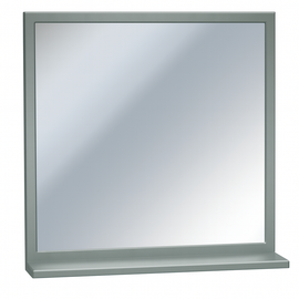 ASI 0605-3636 - Stainless Welded Frame Mirror with Shelf - 36"W X 36"H